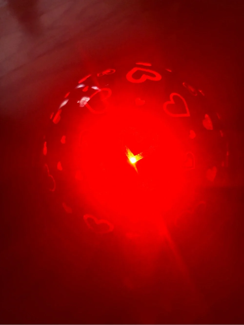 Red Heart Star Projector Night Light -
